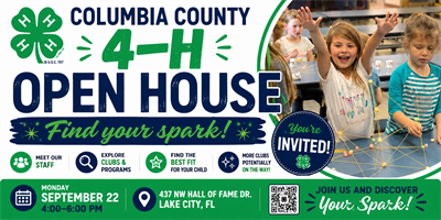 Featured event banner: Columbia County 4-H Open House